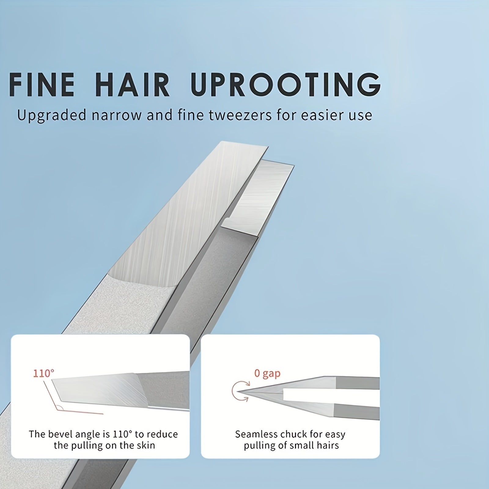 Women's Stainless Steel Eyebrow Tweezers 110° Precision Angle 9.8cm