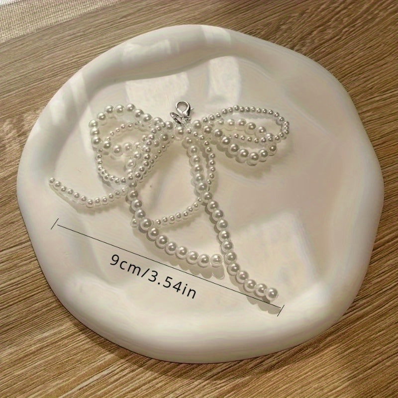 Women's Faux Pearl Bow Shoe Charm Clip-On Accessory for Sneakers and Bags
