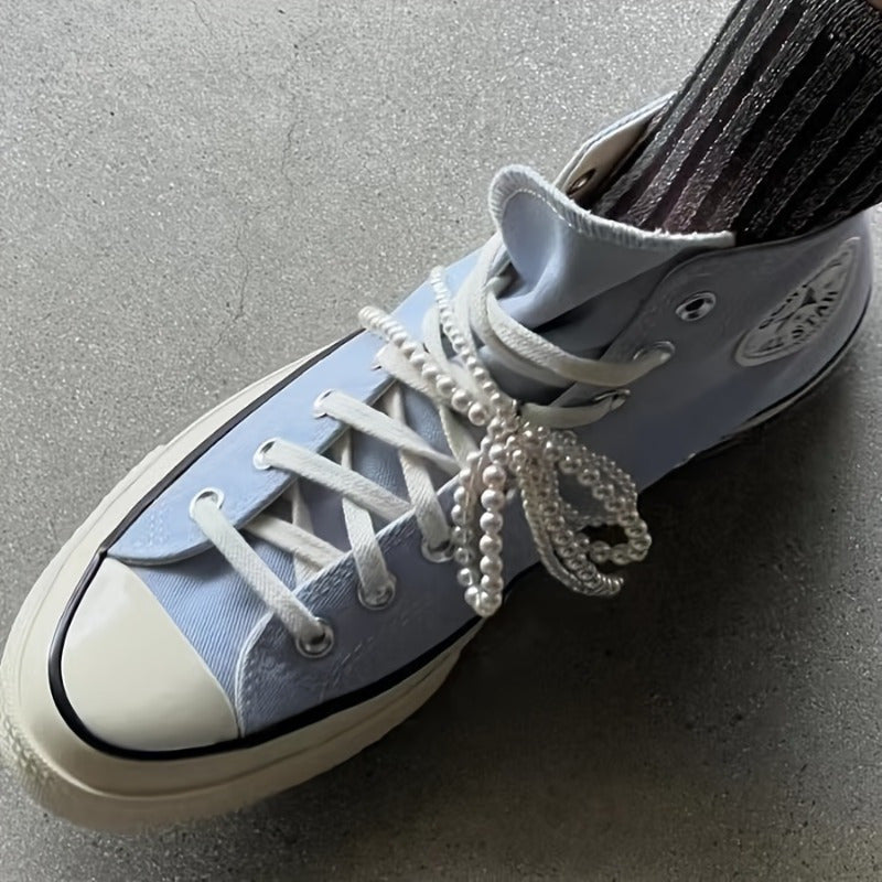 Women's Faux Pearl Bow Shoe Charm Clip-On Accessory for Sneakers and Bags