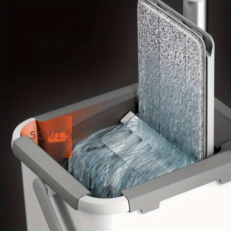 Набор влажной и сухой швабры с микрофибровыми насадками, ведром и скребком для уборки пола