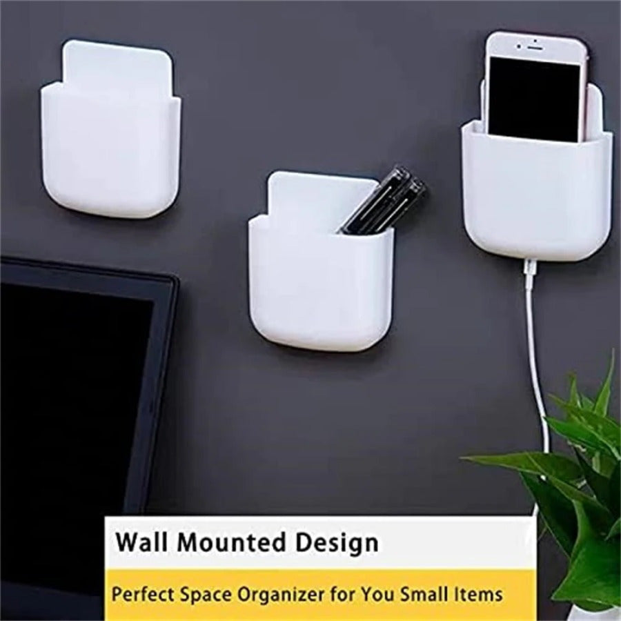 Organizador de pared para mandos y teléfonos, soporte ahorrador de espacio para mesita de noche para sala de estar