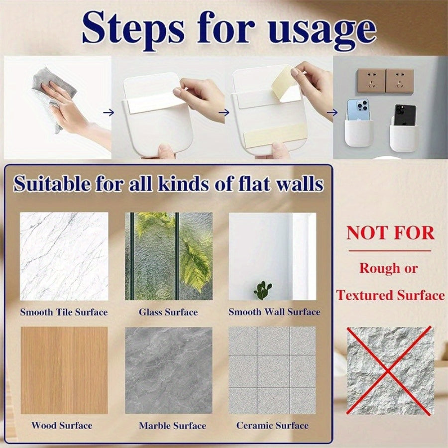 Organizador de pared para mandos y teléfonos, soporte ahorrador de espacio para mesita de noche para sala de estar