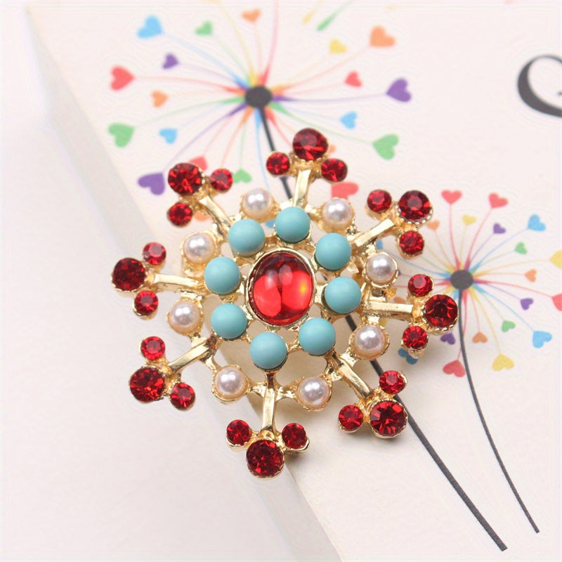 Zarif Qadimiy Barokko Qor Toshi Brosh: Porloq Rhinestone'lar bilan bezatilgan Luxurious Alloy Moda Aksessuari