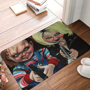 Chucky mavzusidagi polyester doormat, sirpanmaydigan ichki pol mato, 59.94x39.88cm