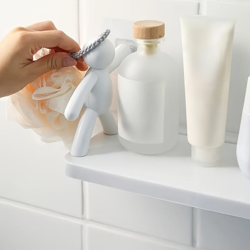 Современная настенная полка с фигурами гуманоидов для хранения бритв и щеток, органайзер для ванной и кухни