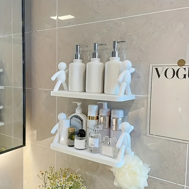 Современная настенная полка с фигурами гуманоидов для хранения бритв и щеток, органайзер для ванной и кухни