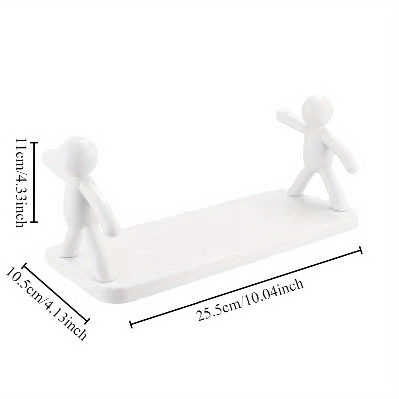 Современная настенная полка с фигурами гуманоидов для хранения бритв и щеток, органайзер для ванной и кухни