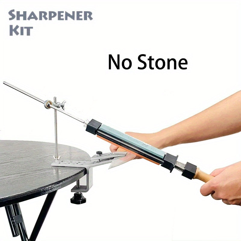 Manual Knife Sharpener with Adjustable Angle and Durable Metal Construction
