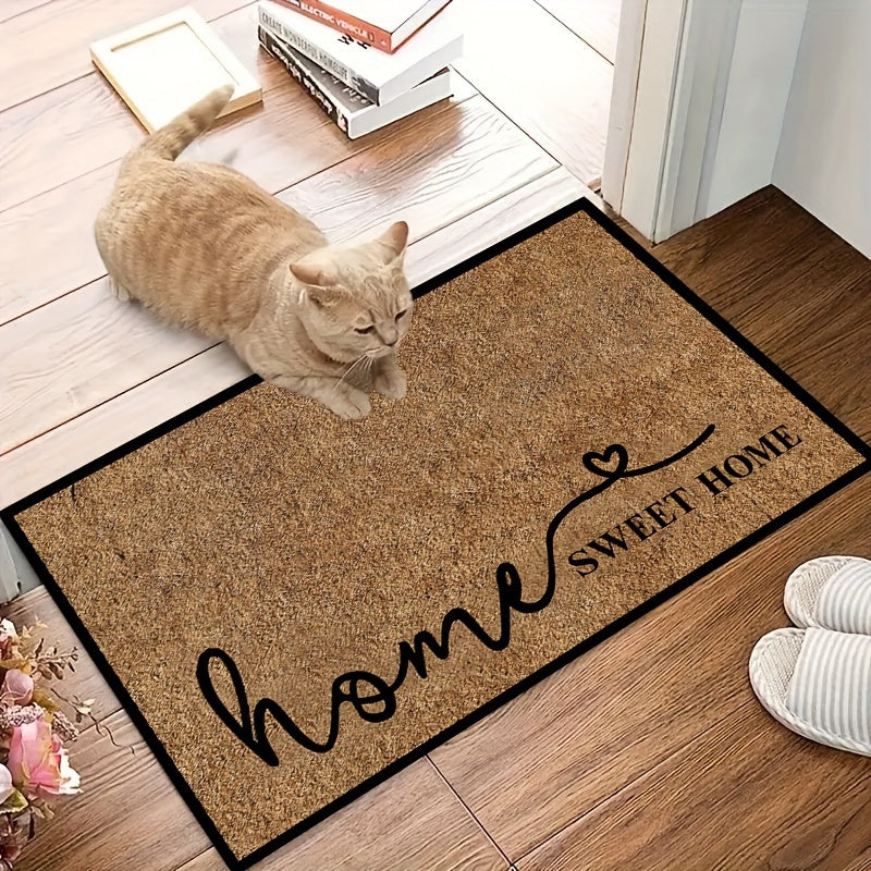 Home Sweet Home Doormat Non-Slip Indoor Outdoor Hand Washable Rectangular Rug