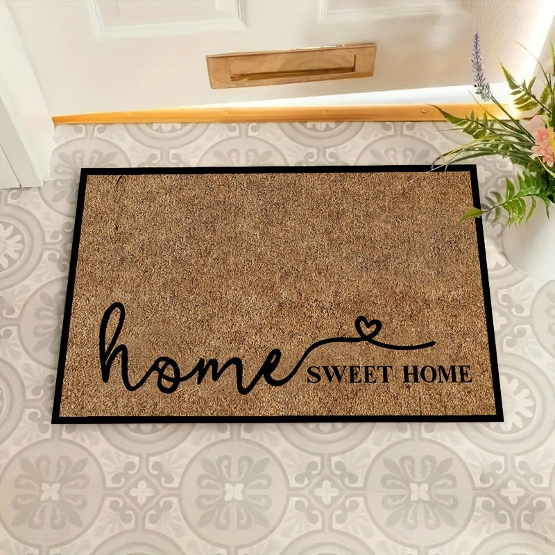 Home Sweet Home Doormat Non-Slip Indoor Outdoor Hand Washable Rectangular Rug