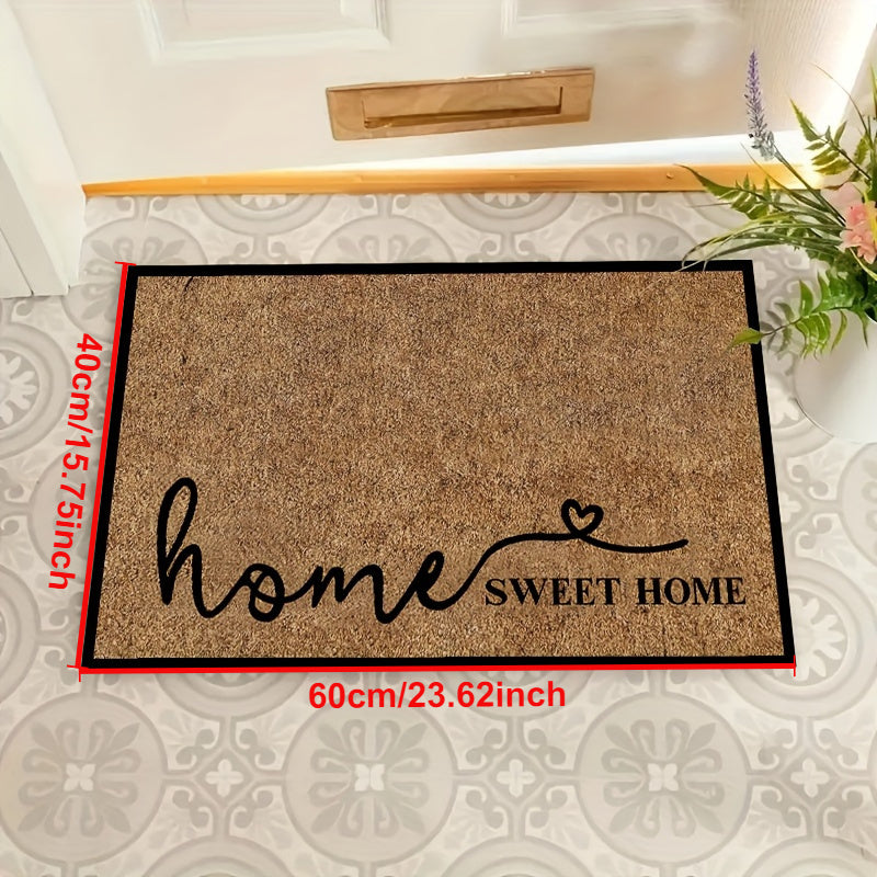 Home Sweet Home Doormat Non-Slip Indoor Outdoor Hand Washable Rectangular Rug