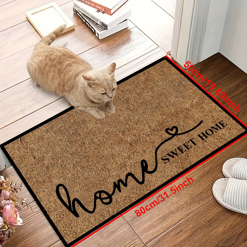 Home Sweet Home Doormat Non-Slip Indoor Outdoor Hand Washable Rectangular Rug