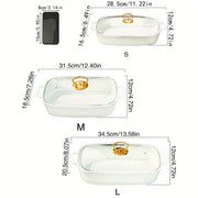 Bandeja de cerámica para servir con tapa para sopas, sándwiches y entretenimiento
