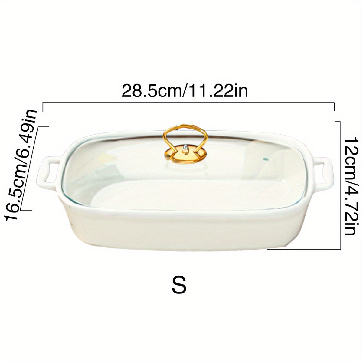 Элегантная керамическая кастрюля с крышкой из стекла - универсальная посуда для запекания, жарки и подачи - прочная фарфоровая посуда для дома и вечеринок