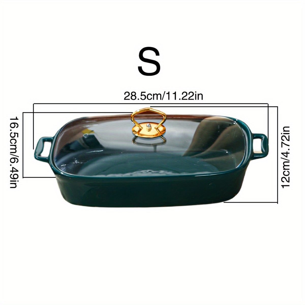 Элегантная керамическая кастрюля с крышкой из стекла - универсальная посуда для запекания, жарки и подачи - прочная фарфоровая посуда для дома и вечеринок