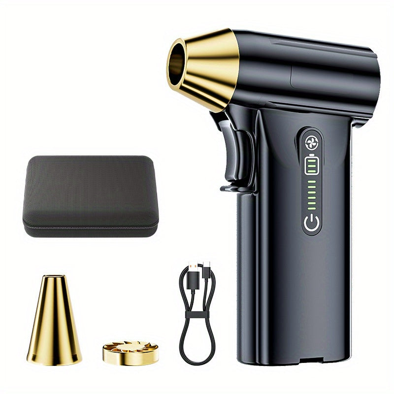 Portable Handheld Fan with 130,000RPM Speed Rechargeable Battery USB Charging Compact Dust Blower for Cleaning and Outdoor Use