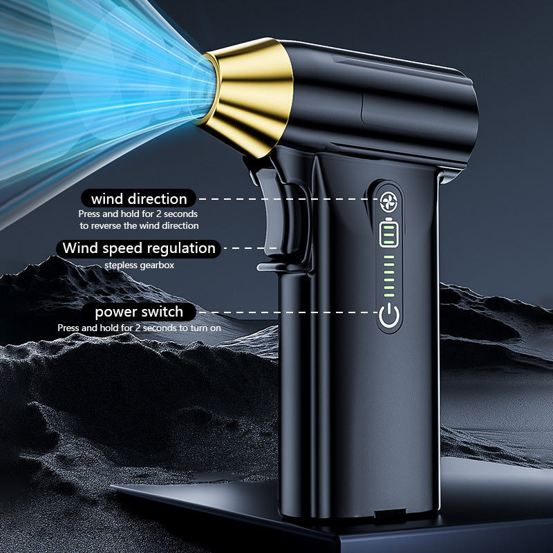 Portable Handheld Fan with 130,000RPM Speed Rechargeable Battery USB Charging Compact Dust Blower for Cleaning and Outdoor Use