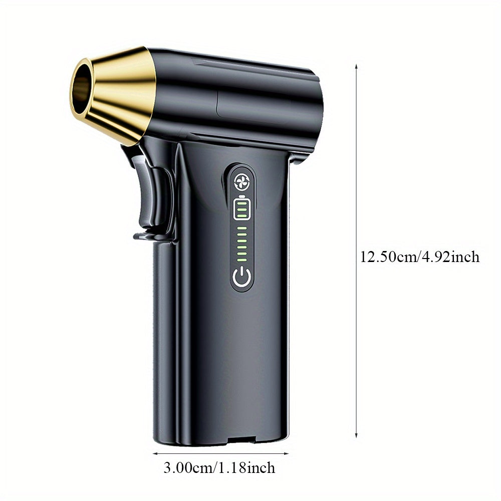 Portable Handheld Fan with 130,000RPM Speed Rechargeable Battery USB Charging Compact Dust Blower for Cleaning and Outdoor Use