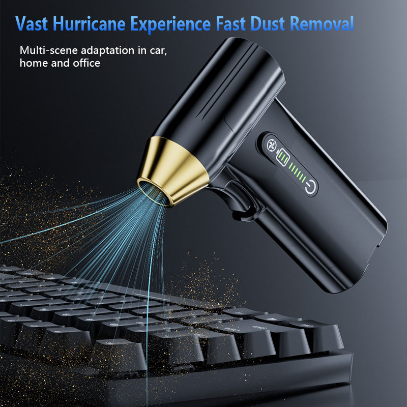 Portable Handheld Fan with 130,000RPM Speed Rechargeable Battery USB Charging Compact Dust Blower for Cleaning and Outdoor Use