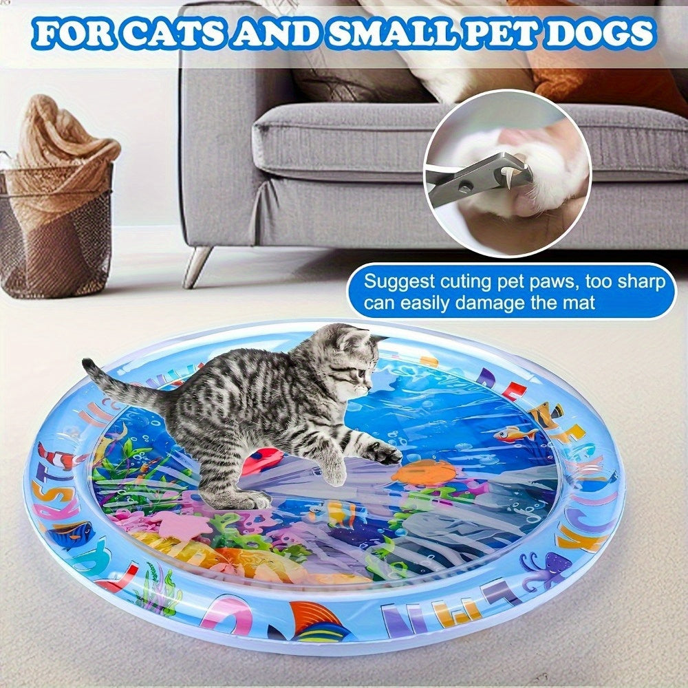 Interactive Cat Play Mat with Floating Fish No Battery Needed