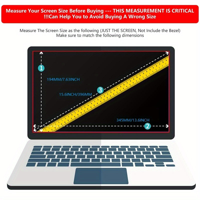 39.62cm Matte Anti-Glare Laptop Screen Protector for 15.6 Inch 16:9 Display Scratch Dust Resistant