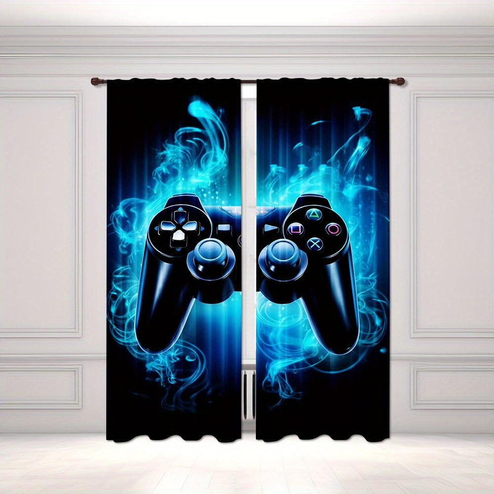 Gaming Controller Graphic Curtains 2-Piece Room Darkening Polyester for Bedroom Living Room