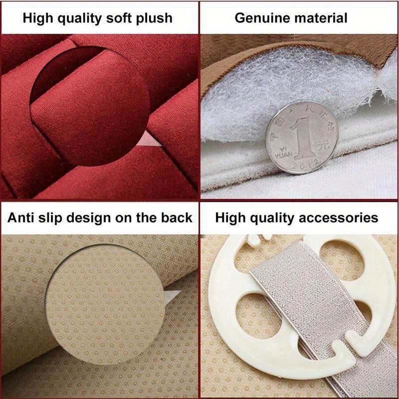 Unisex Winter Car Seat Cushion Short Plush Thickened Warm Rear Seat Pad