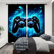Gaming Controller Graphic Curtains 2-Piece Room Darkening Polyester for Bedroom Living Room