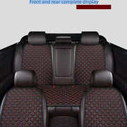 Cojín de asiento de coche de cuero PU universal con bordado de estrella para 5 asientos, todas las estaciones