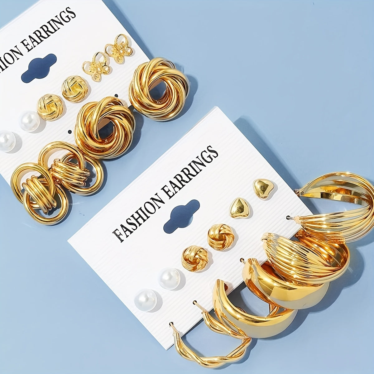 Luxury Fashion Earrings Set with Hearts Butterflies Flowers Geometric Shapes Imitation Pearls for Women