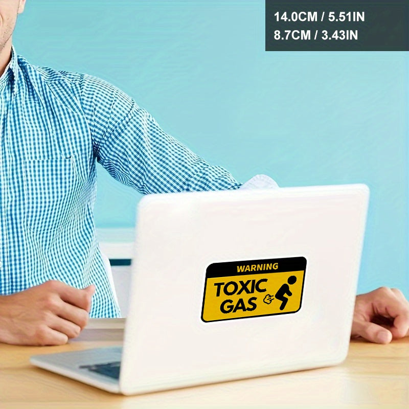 Toxic Gas Warning Vinyl Decal Matte Finish Durable Safety Sticker for Cars