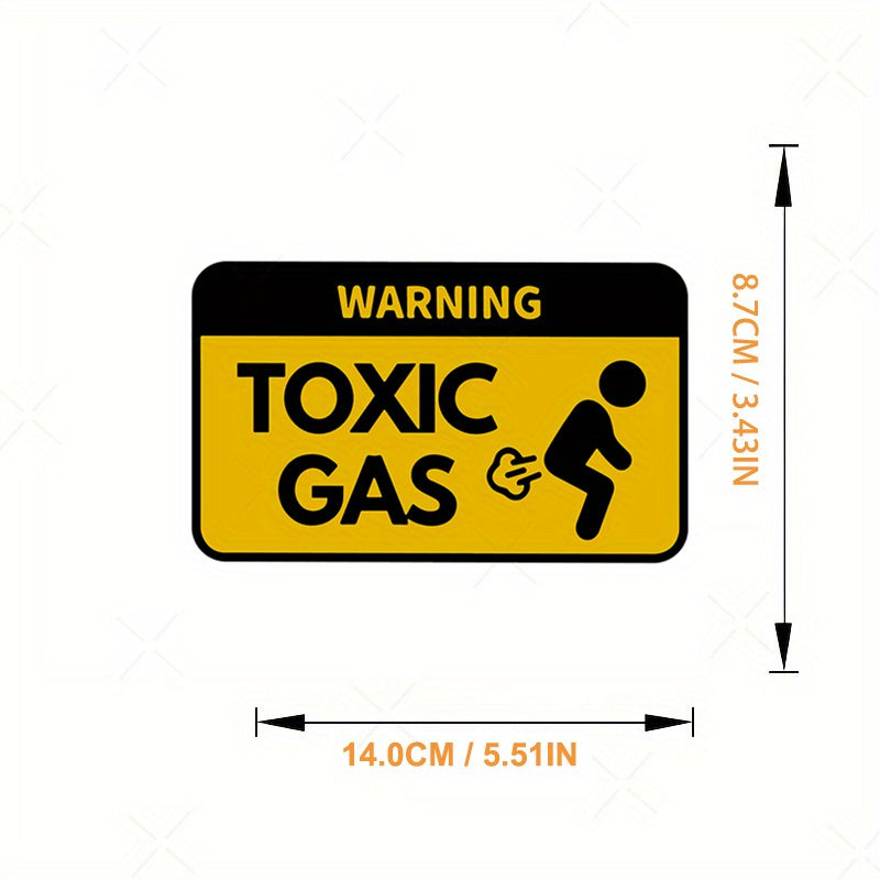 Toxic Gas Warning Vinyl Decal Matte Finish Durable Safety Sticker for Cars