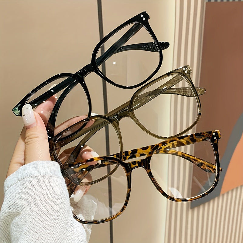 Set of 3 Square Frame Clear Lens Glasses Blue Light Blocking for Men Women