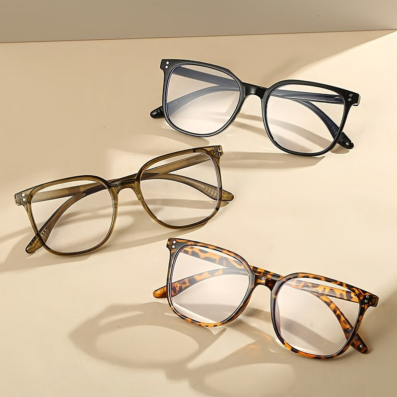 Set of 3 Square Frame Clear Lens Glasses Blue Light Blocking for Men Women