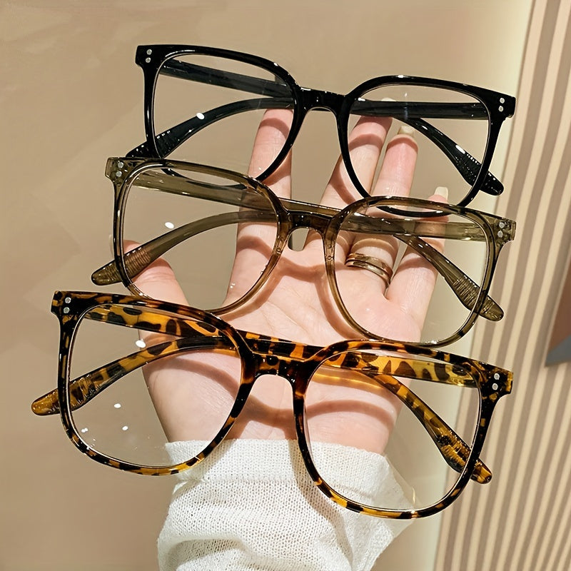 Set of 3 Square Frame Clear Lens Glasses Blue Light Blocking for Men Women