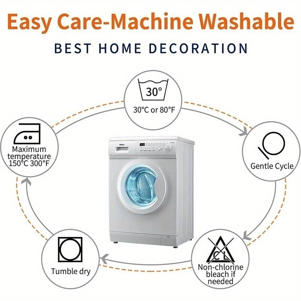 Set of Four Bohemian Peacock Feather Cushion Covers 45.72 cm Polyester Decorative Pillow Cases