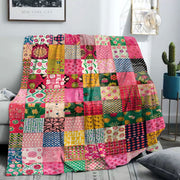 Rang-barang patchwork flanel yostiq uchun yostiq, divan va tabiatda yurish uchun