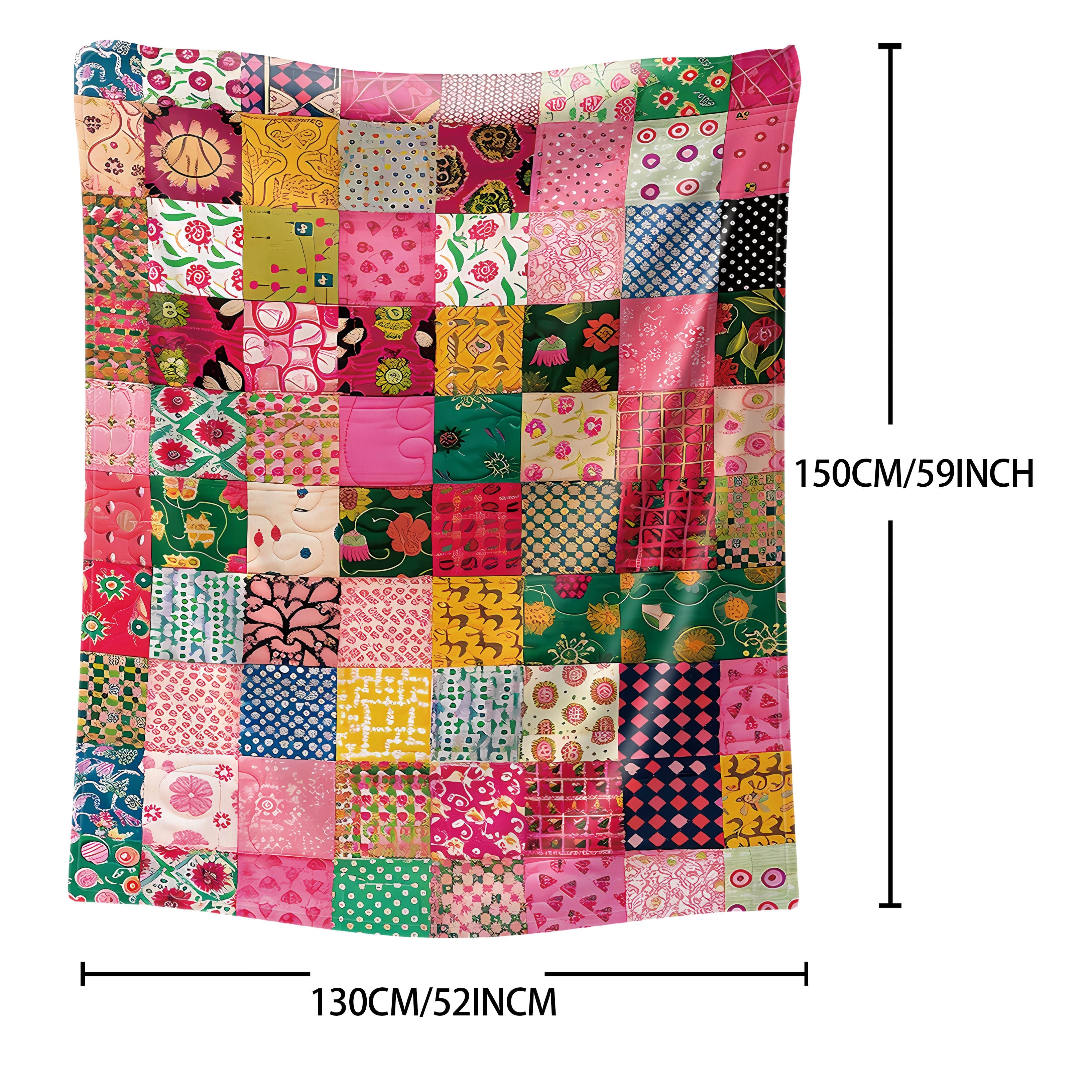 Rang-barang patchwork flanel yostiq uchun yostiq, divan va tabiatda yurish uchun