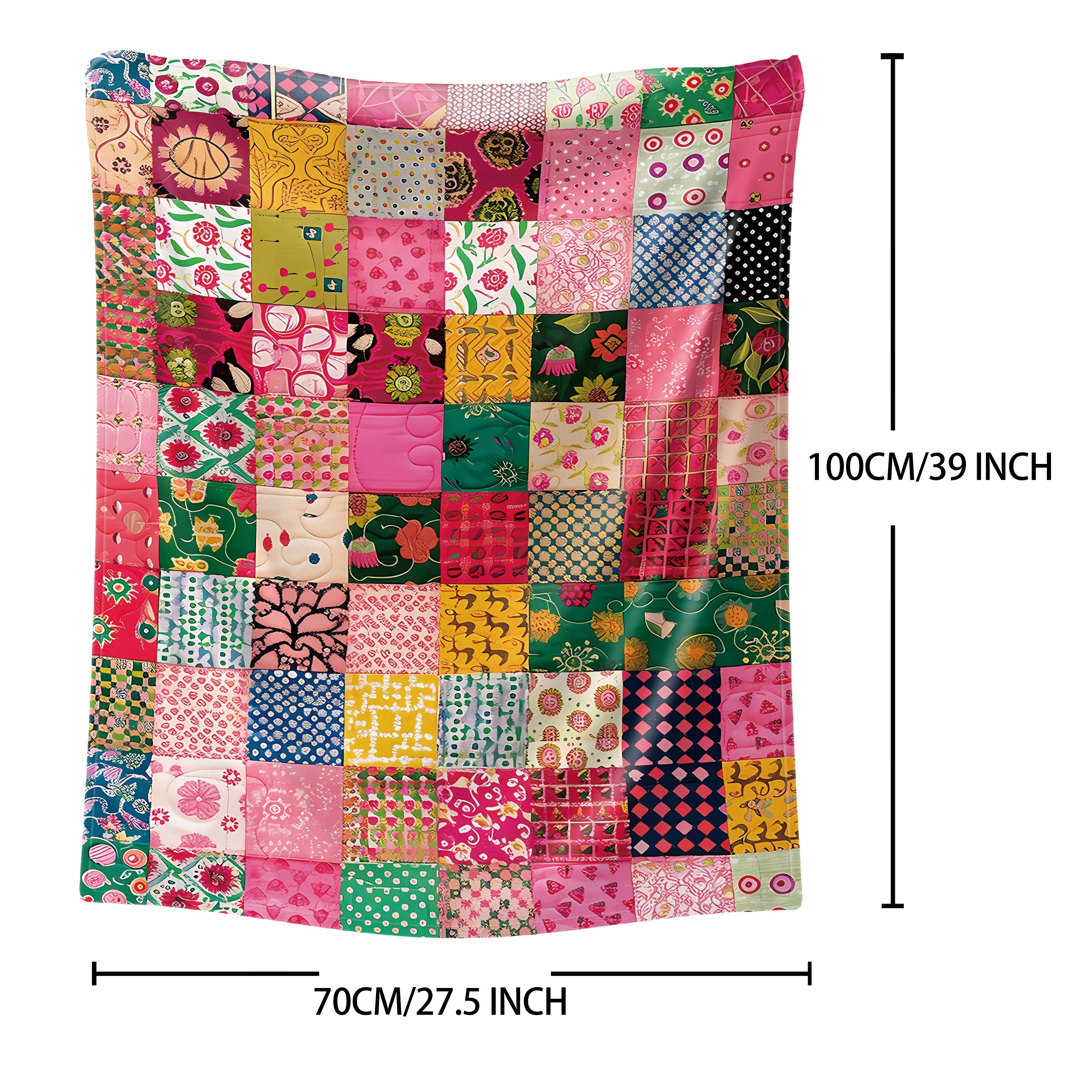 Rang-barang patchwork flanel yostiq uchun yostiq, divan va tabiatda yurish uchun