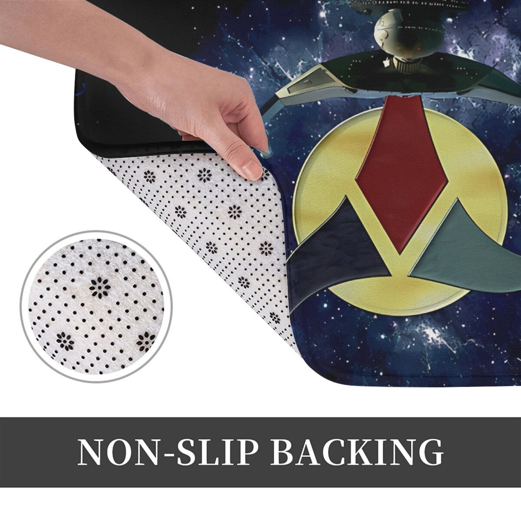 Rectangular Polyester Welcome Mat for Home Kitchen Non-Slip Machine Washable Doormat