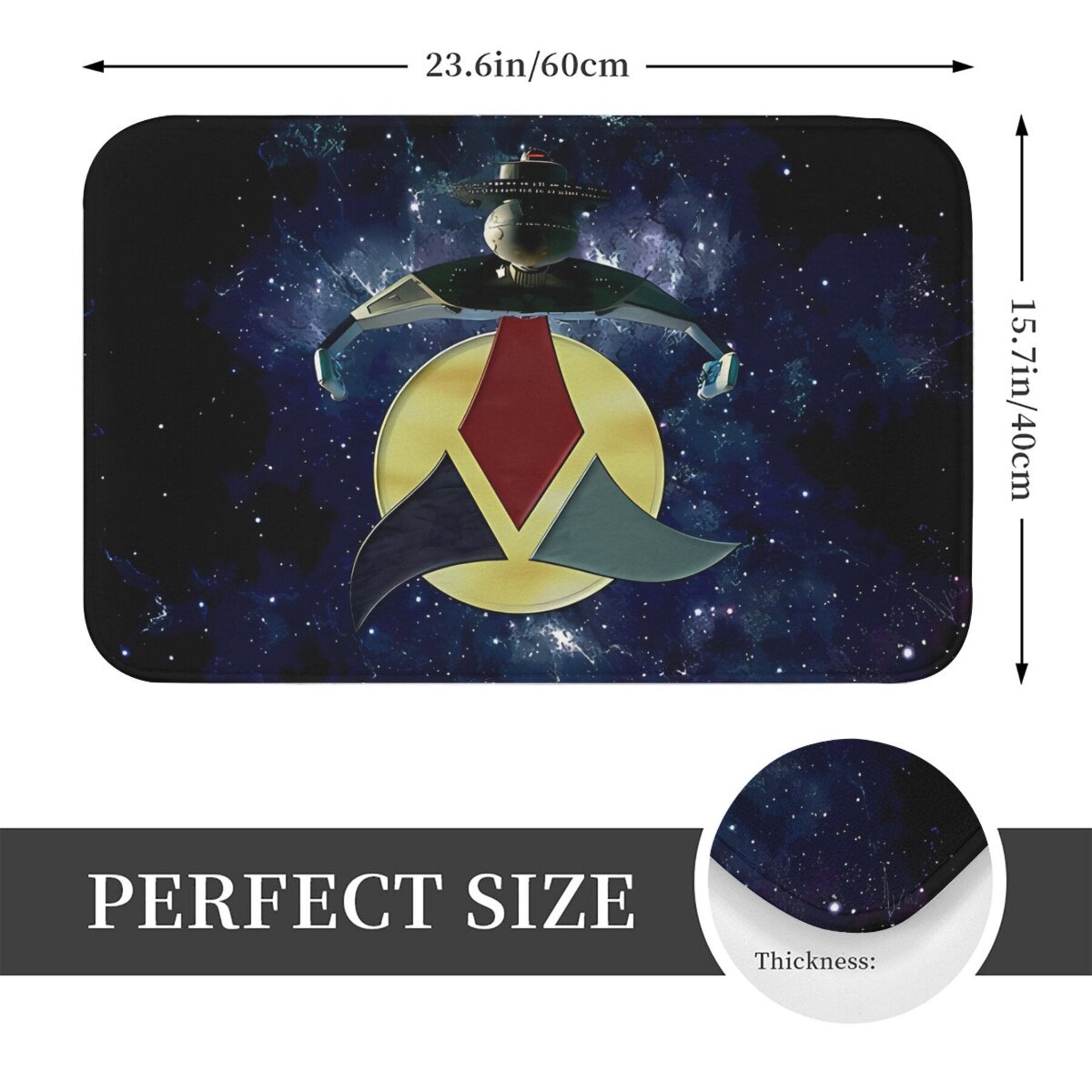 Rectangular Polyester Welcome Mat for Home Kitchen Non-Slip Machine Washable Doormat