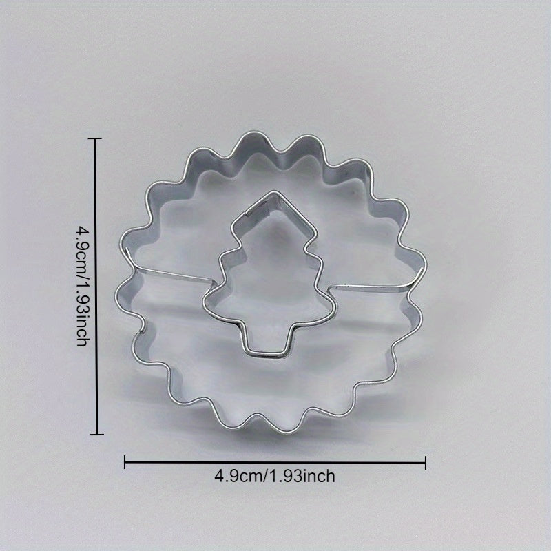 Pair of 2 Stainless Steel Cookie Cutters for Holiday Shapes, Durable Biscuit Molds