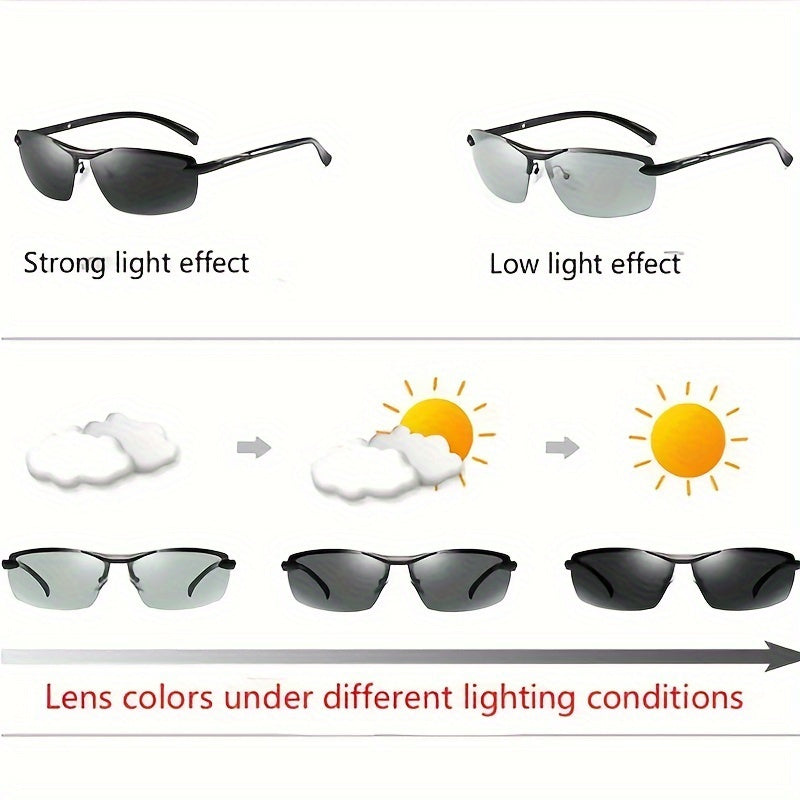 Unisex Photochromic Polarized Sunglasses for Outdoor Activities Driving Fishing Cycling