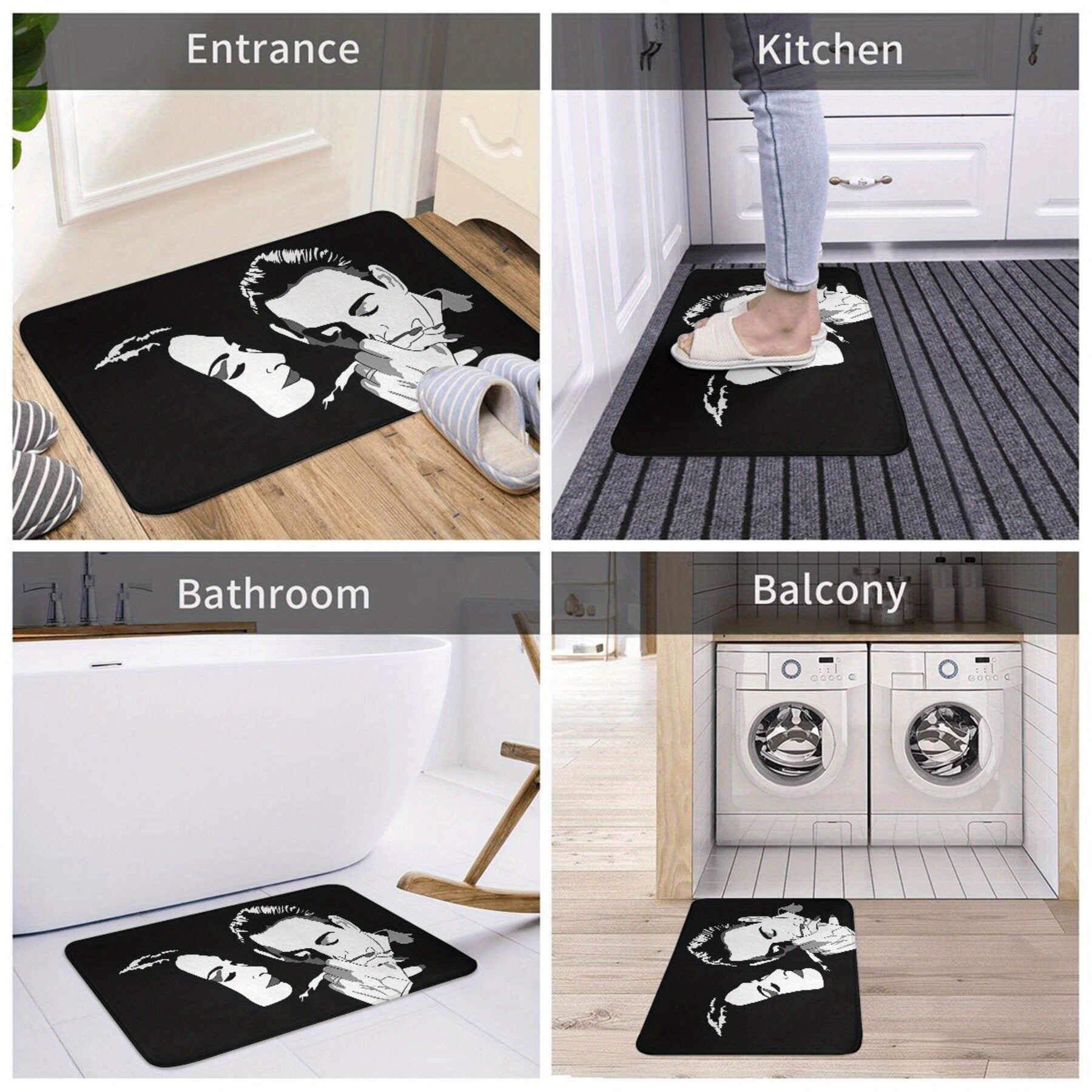 Non-Slip Polyester Doormat for Home Decor Easy to Clean Stylish Welcome Mat