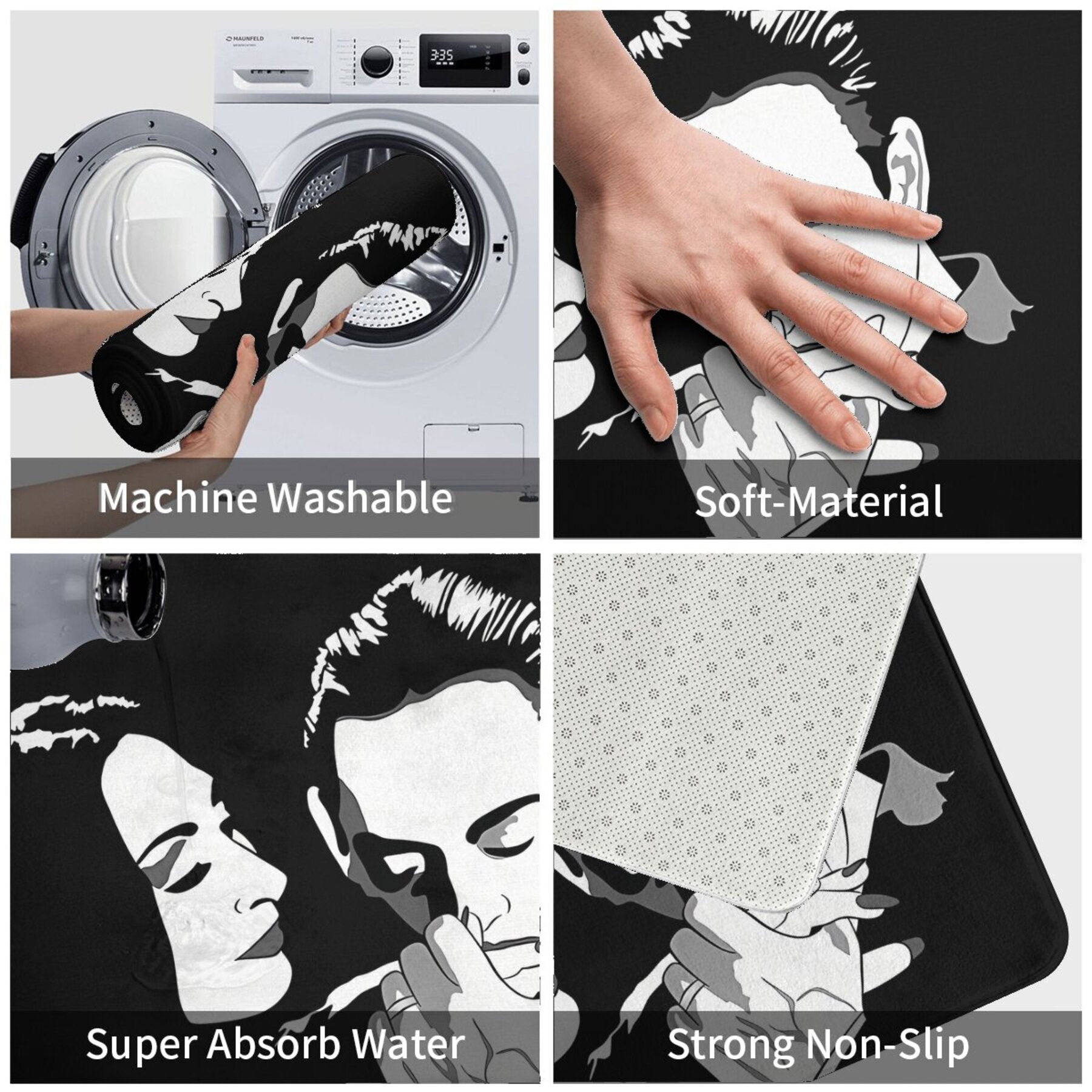 Non-Slip Polyester Doormat for Home Decor Easy to Clean Stylish Welcome Mat