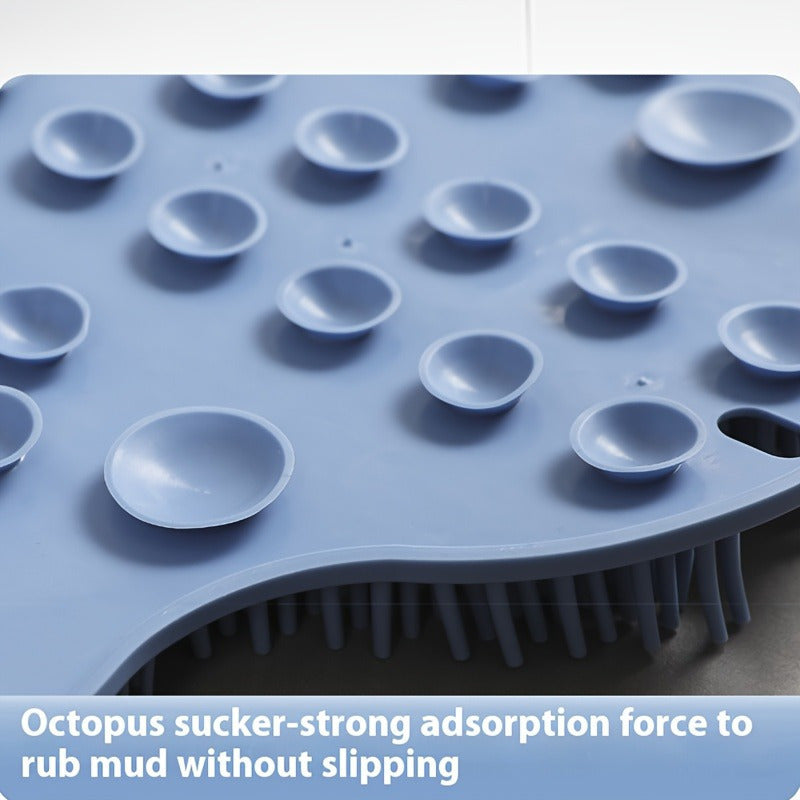 Exfoliador de ducha con respaldo de succión gruesa XL para limpieza profunda y masaje