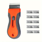 Handheld Razor Blade Scraper Tool with Extra Blades for Glass and Floor Cleaning