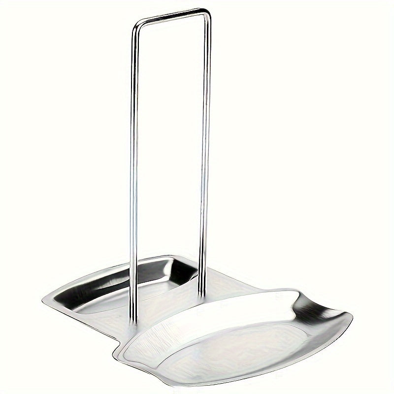 Soporte para tapas de olla de acero inoxidable, organizador compacto para encimera de cocina, bandeja de drenaje