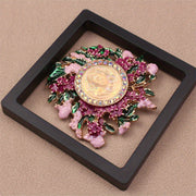 Floral Rhinestone Brooch with Irregular Shape and Glittering Stones for Women