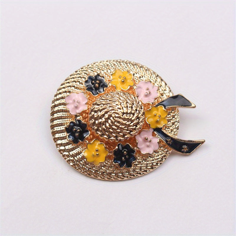 Elegant Rhinestone Hat Brooch Jewelry Decorative Pin for Clothes Bags Hats Christmas Gift
